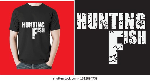 Hunting fish t shirt design vector