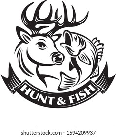 hunting and fishing vector background