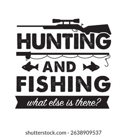 Hunting and fishing vector illustration