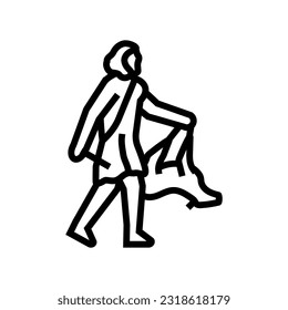 hunting gathering human evolution line icon vector. hunting gathering human evolution sign. isolated contour symbol black illustration