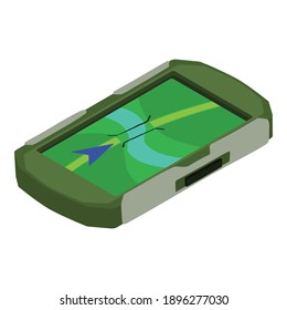 Icono de caza de gps. Isométrico del icono del vector gps de caza para el diseño web aislado en fondo blanco