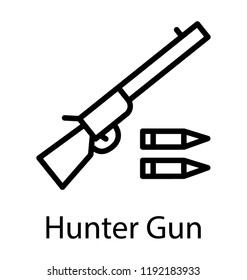 A hunting gun with bullets conceptualizing fire rifle