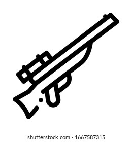 Hunting Gun Icon Vector. Outline Hunting Gun Sign. Isolated Contour Symbol Illustration