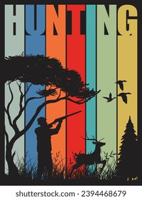 HUNTING Halloween groovy T-shirt design