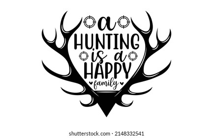 A Hunting Is A Happy Family - Mountain illustration, outdoor adventure. Vector graphic for t-shirts and other uses. Vector vintage landscape with mountain peaks ends graphic elements. 