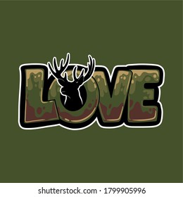 hunting hobbies with deer head graffiti logo design