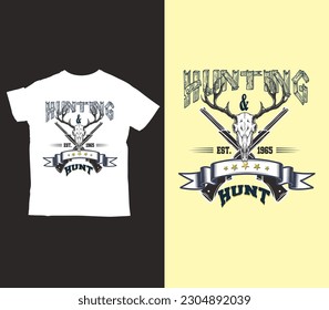 Hunting hunt abstract vector t-shirt design