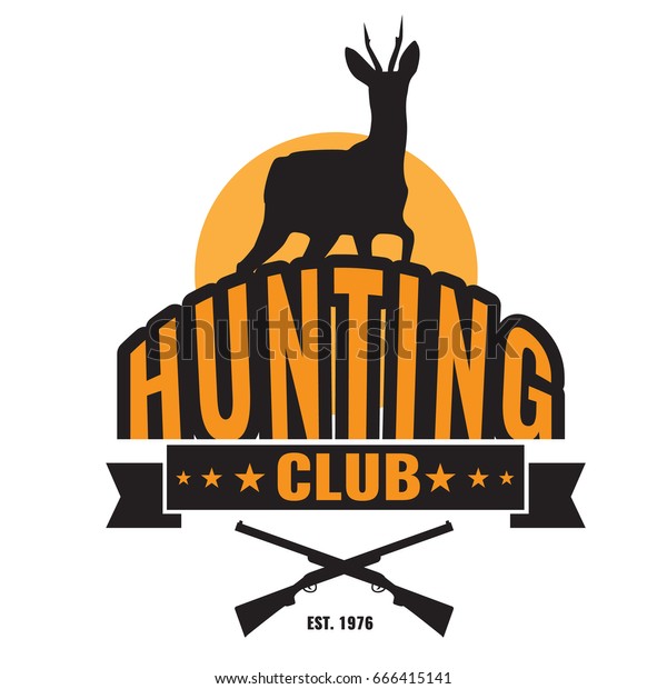 Hunting Hunter Club Symbol Logo Deer Stock Vector (Royalty Free) 666415141