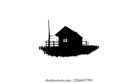 Cabaña de caza en el bosque vector de alta calidad