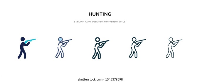 hunting icon in different style vector illustration. two colored and black hunting vector icons designed in filled, outline, line and stroke style can be used for web, mobile, ui