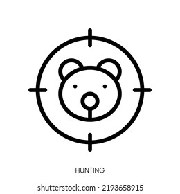 hunting icon. Line Art Style Design Isolated On White Background