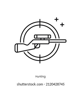 hunting icon. Outline style icon design isolated on white background