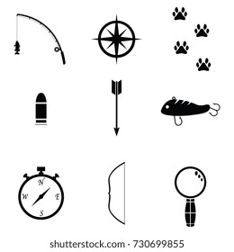 hunting icon set