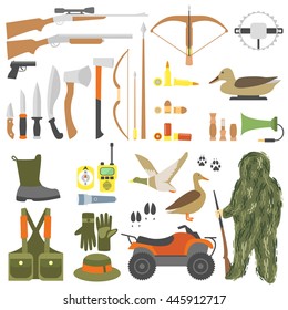 Hunting icon set. Vector illustration.