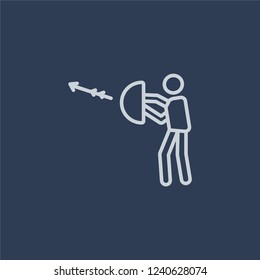 Hunting icon. Trendy flat vector line Hunting icon on dark blue background from Activity and Hobbies collection. 