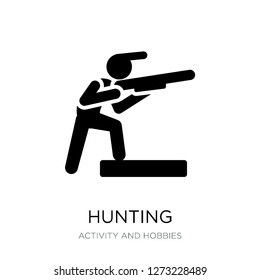 hunting icon vector on white background, hunting trendy filled icons from Activity and hobbies collection, hunting simple element illustration