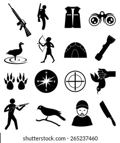 Hunting icons set