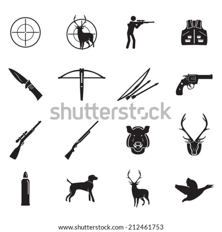 Hunting icons set