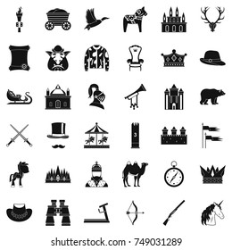 Hunting icons set. Simple style of 36 hunting vector icons for web isolated on white background