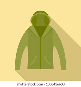 Hunting jacket icon. Flat illustration of hunting jacket vector icon for web design