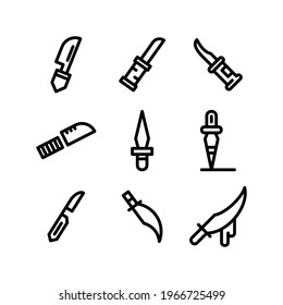 hunting knife icon or logo isolated sign symbol vector illustration - Collection of high quality black style vector icons
