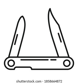 Hunting knife icon. Outline hunting knife vector icon for web design isolated on white background