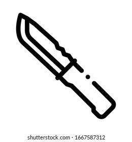 Hunting Knife Icon Vector. Outline Hunting Knife Sign. Isolated Contour Symbol Illustration