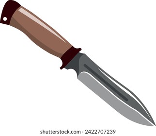 Un icono aislado de la cuchilla de caza en un estilo plano. Ilustración vectorial.