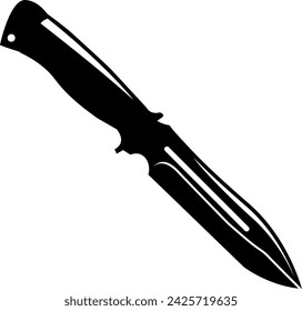 Cuchillo de caza Icono aislado en estilo plano. Ilustración vectorial.