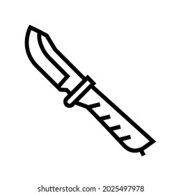 vector de icono de línea de cuchillo de caza. signo de cuchillo de caza. símbolo de contorno aislado ilustración negra