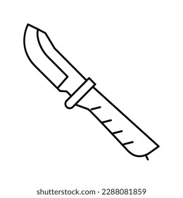 hunting knife line icon vector. hunting knife sign. isolated contour symbol black illustration