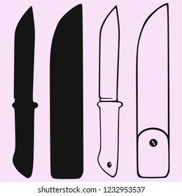 hunting knife vector silhouette isolated