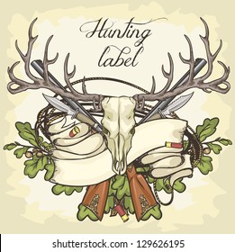 Hunting label design with space for text