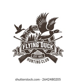 Hunting Logo Badge or Emblem for Hunting Club Sport Duck Hunting Stamp