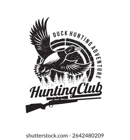 Hunting Logo Badge or Emblem for Hunting Club Sport Duck Hunting Stamp