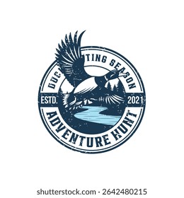 Logotipo de caça Badge ou Emblema para Caça Clube Esporte Pato Carimbo de Caça