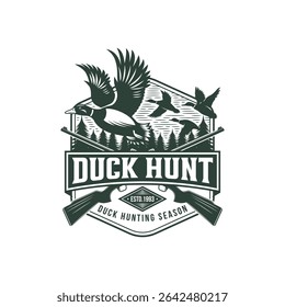 Logotipo de caça Badge ou Emblema para Caça Clube Esporte Pato Carimbo de Caça