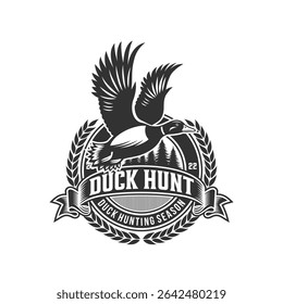 Logotipo de caça Badge ou Emblema para Caça Clube Esporte Pato Carimbo de Caça