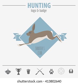 Hunting logo and badge template. Flat design. Vector illustration