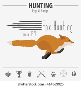 Hunting logo and badge template. Flat design. Vector illustration
