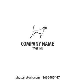 logo de caza con un elemento de diseño de perro.