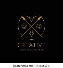 Hunting logo monogram in luxury design