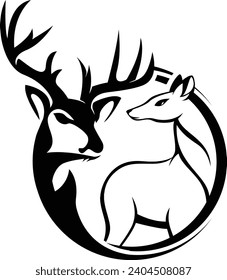 Hunting logo	Template in a modern minimalist style
