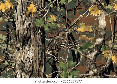 Hunting and Military Camouflage Design Featuring Real Tree Forest Textures
