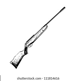 Hunting modern rifle vector isolated on white background - vector illustration image