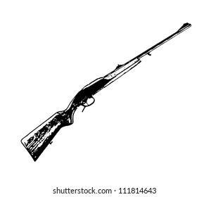 Hunting modern rifle vector isolated on white background - vector illustration image