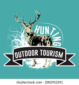 Hunting outdoor tourism slogan t shirt design