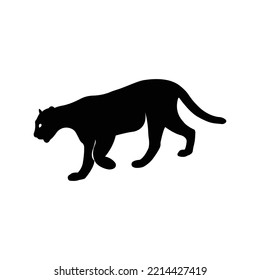 Hunting panther puma cougar icon | Black Vector illustration |