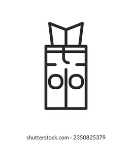 Hunting Pants Icon. Vector Linear Illustration of Specialized Gear for Outdoor Adventures and Camouflage. 