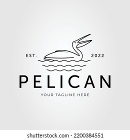 diseño de ilustraciones vectoriales con el logotipo de la cacería de pelícano o cigüeña sobre el agua